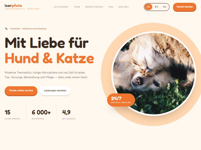 Isarpfote: the top of the website